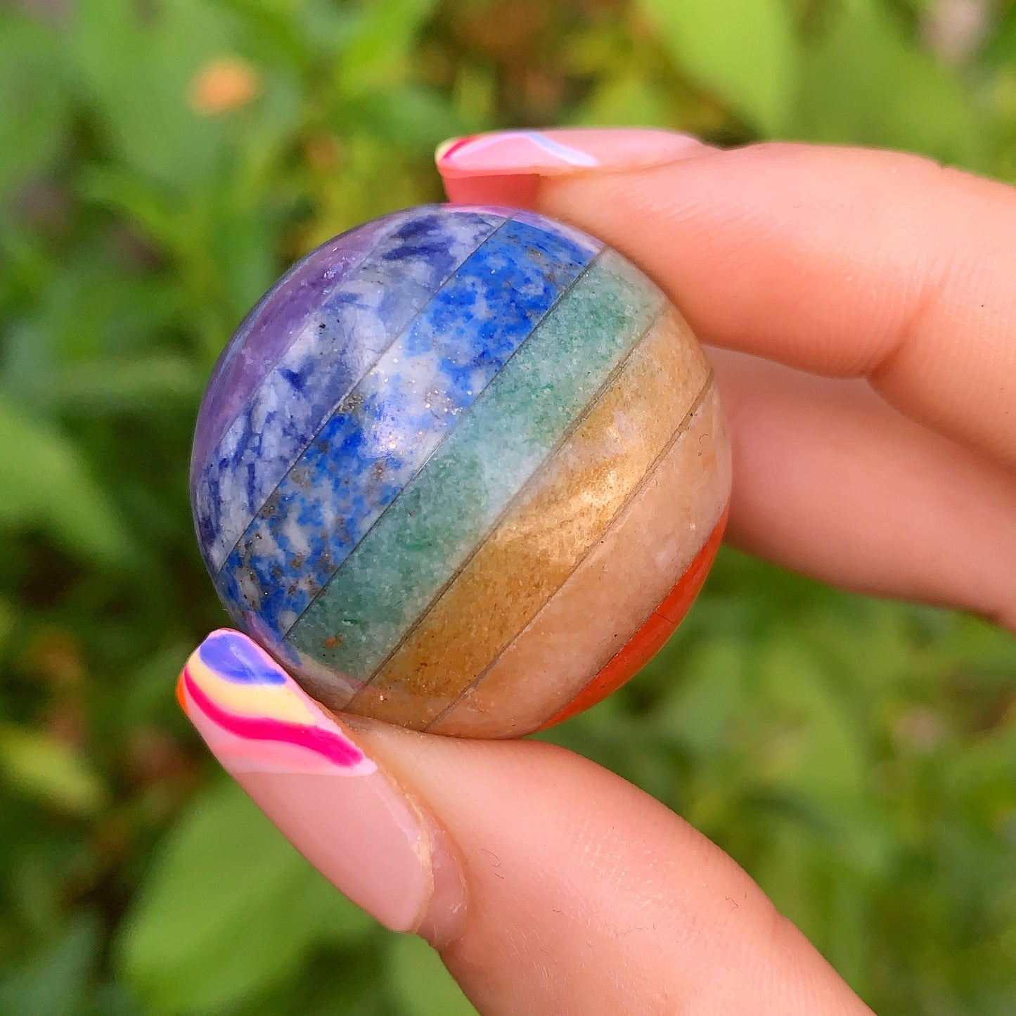 Seven chakra crystal sphere