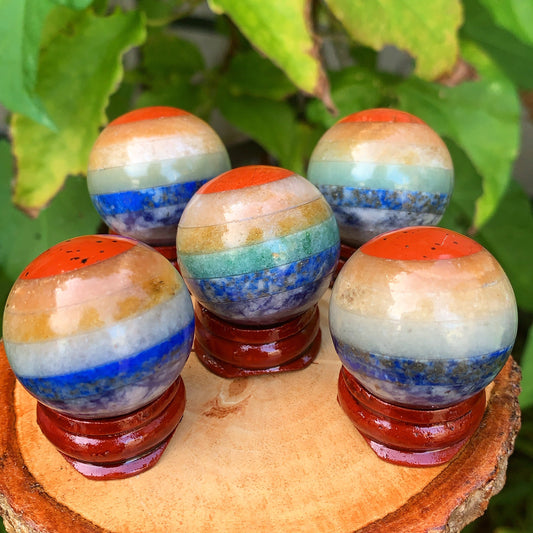 Seven chakra crystal sphere