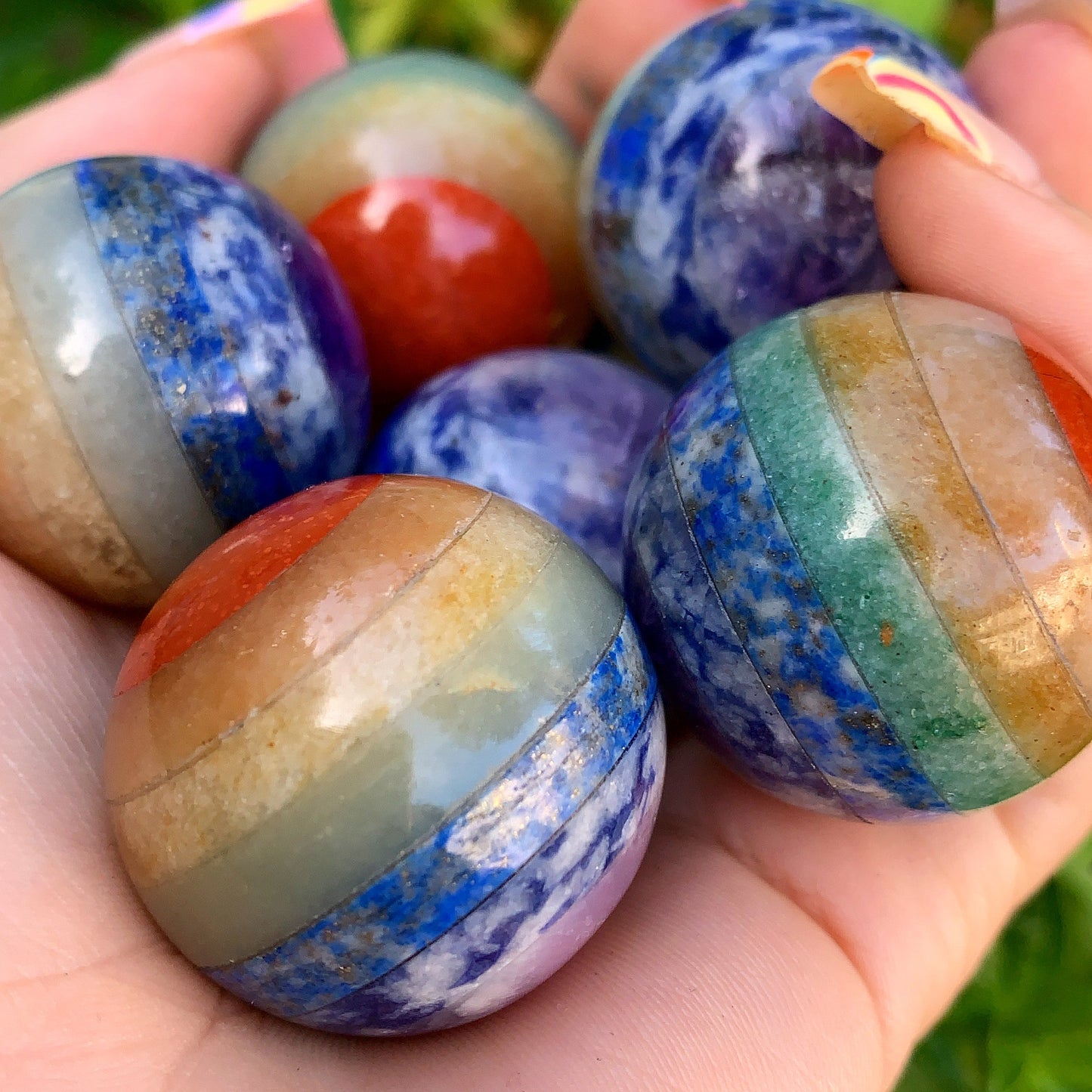 Seven chakra crystal sphere