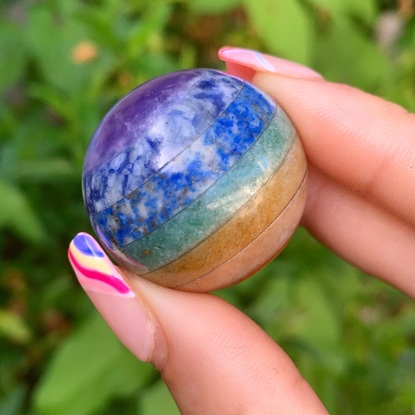 Seven chakra crystal sphere