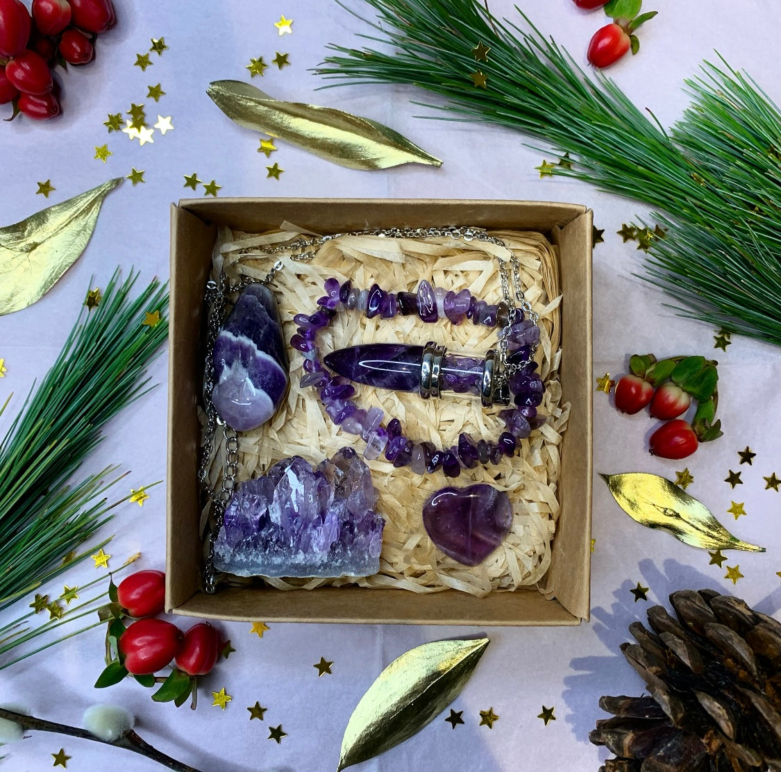 Amethyst Crystal Gift Box Set