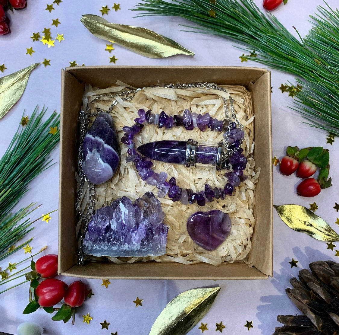 Amethyst Crystal Gift Box Set
