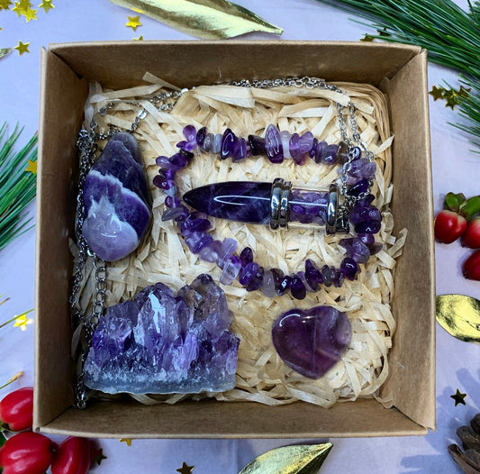 Amethyst Crystal Gift Box Set