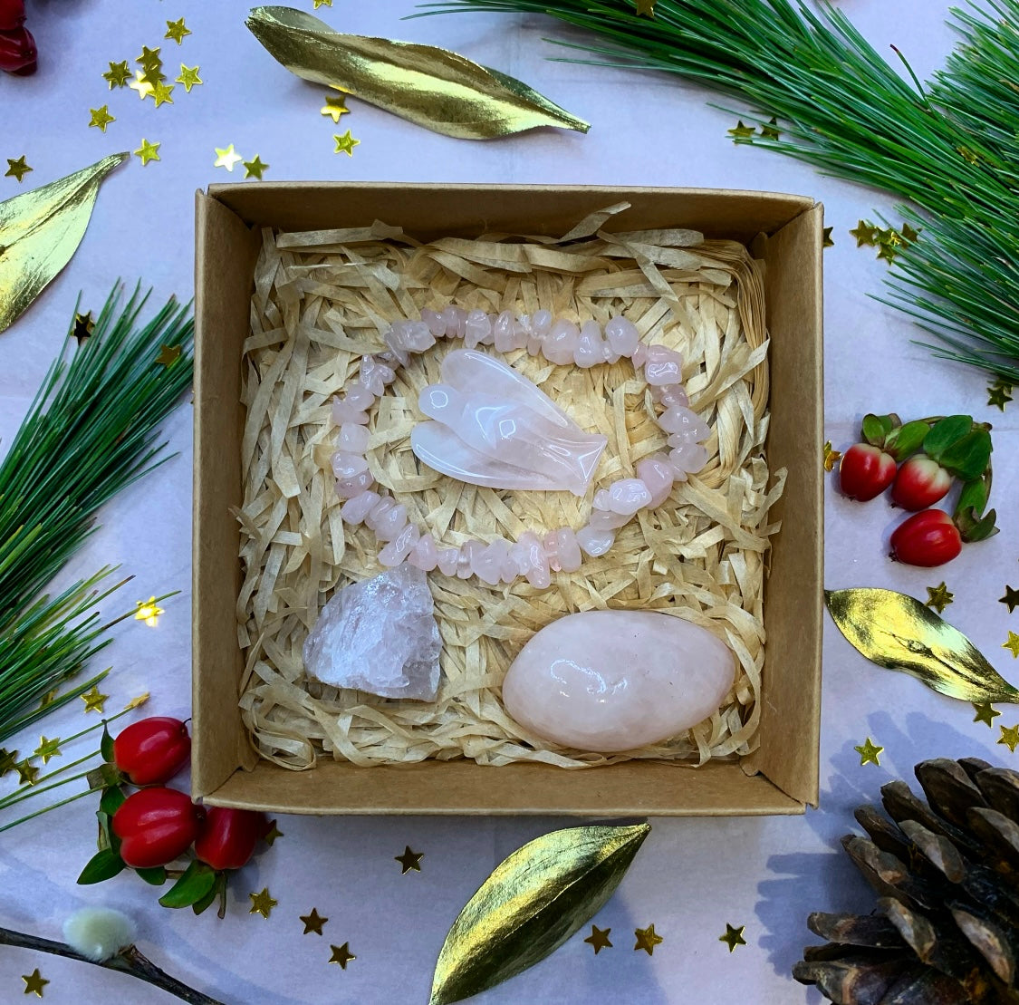 Rose Quartz Crystal Gift Set