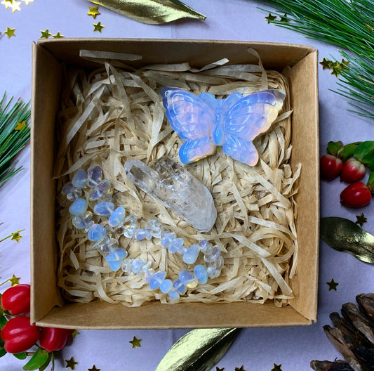 Opalite Clear Quartz Crystal Gift Set