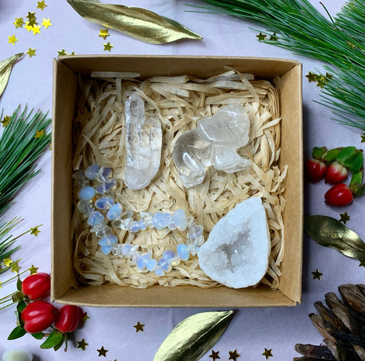 Clear Quartz Opalite Crystal Gift Set