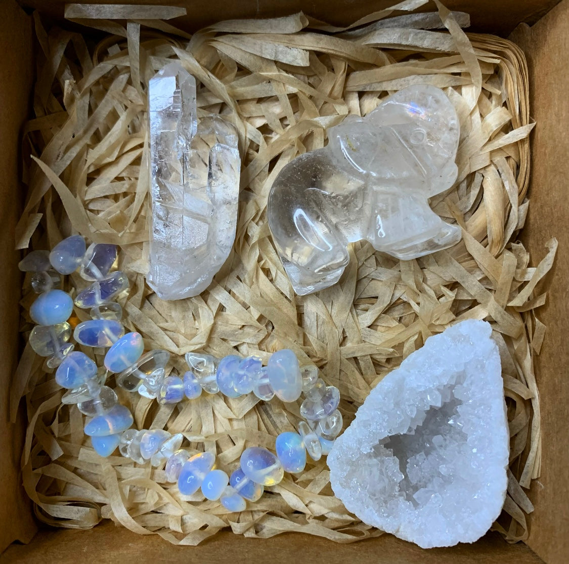 Clear Quartz Opalite Crystal Gift Set