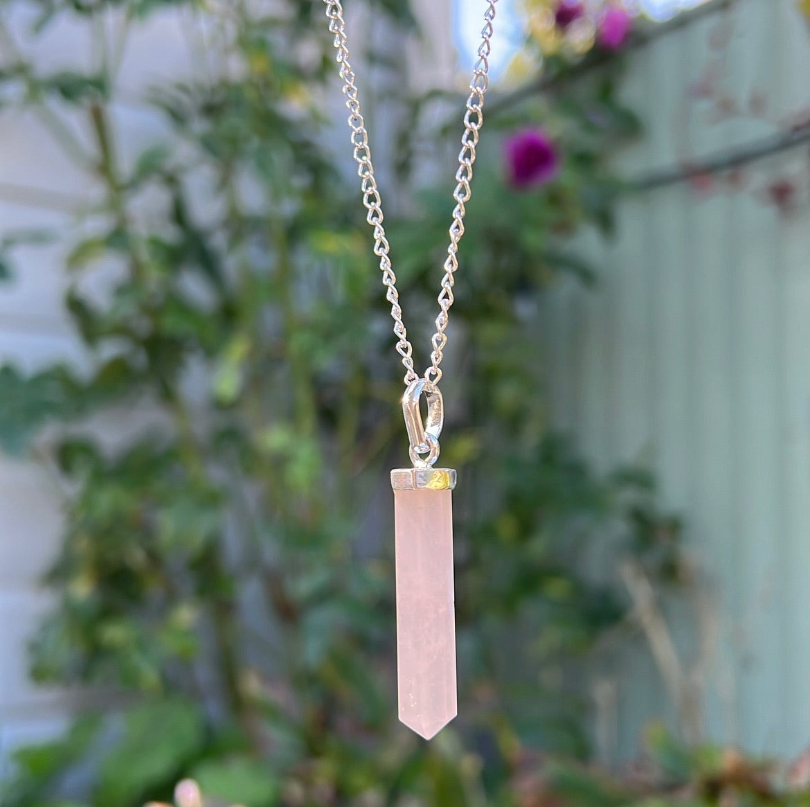 Rose Quartz Point Pendant
