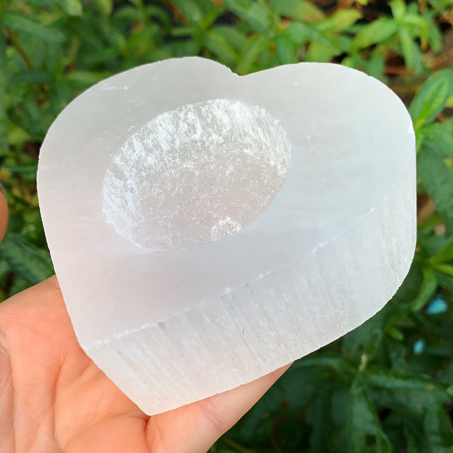 Mini Selenite Heart Tealight Holder