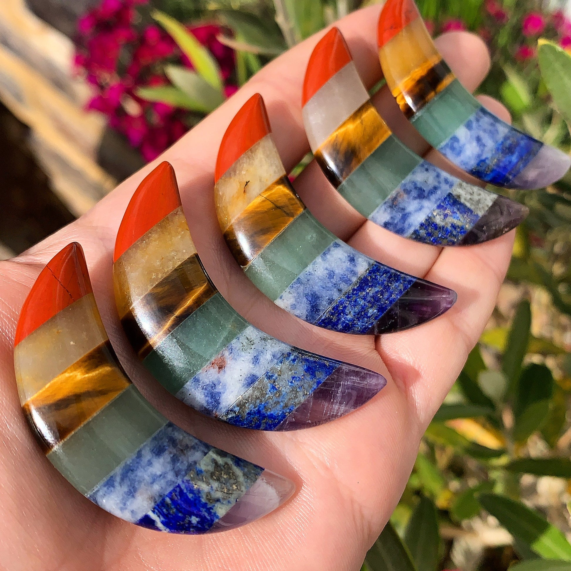 Seven chakra crystal moon