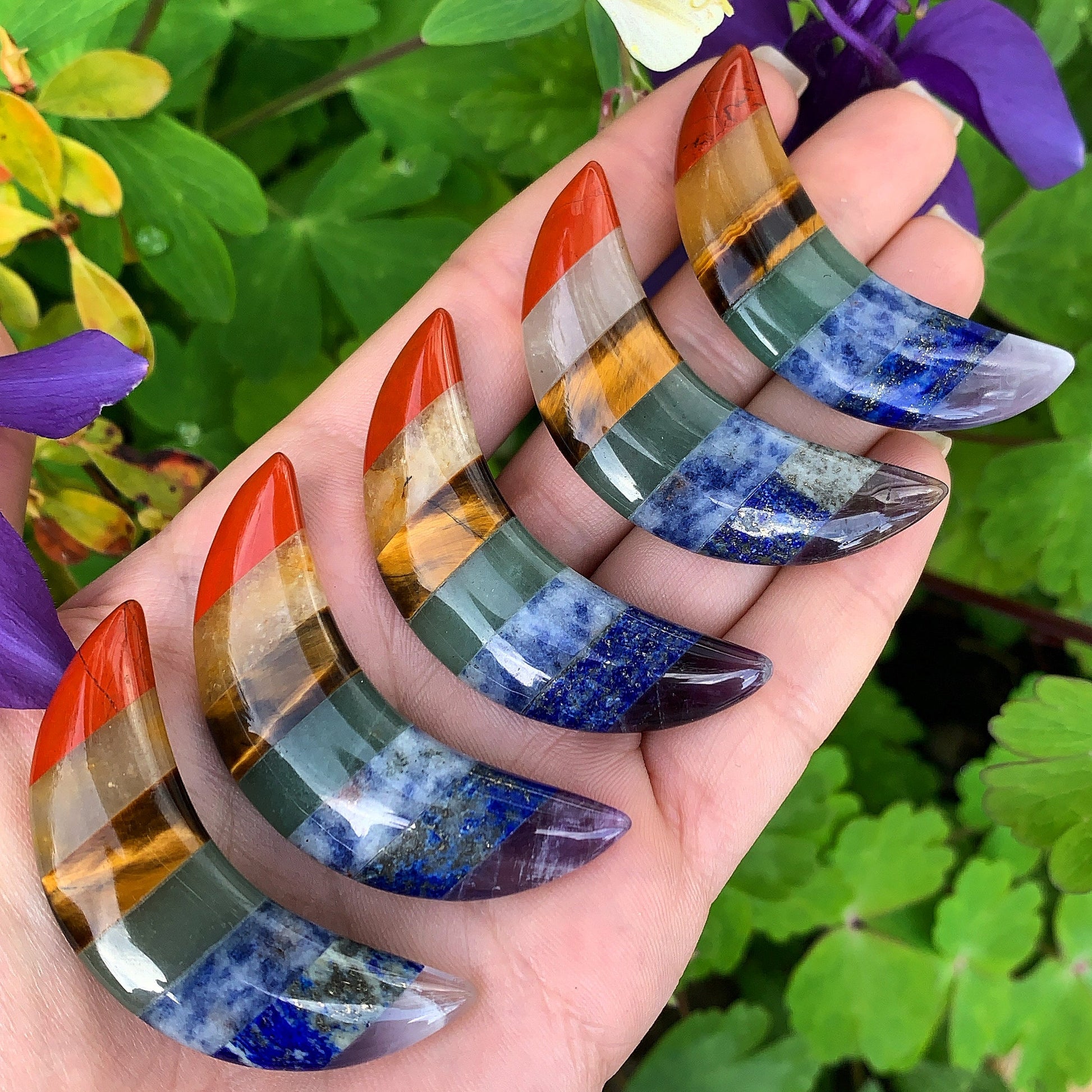 Seven chakra crystal moon