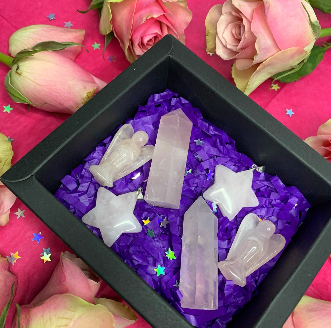 Mothers Day Matching Crystal Rose Quartz Gift Set