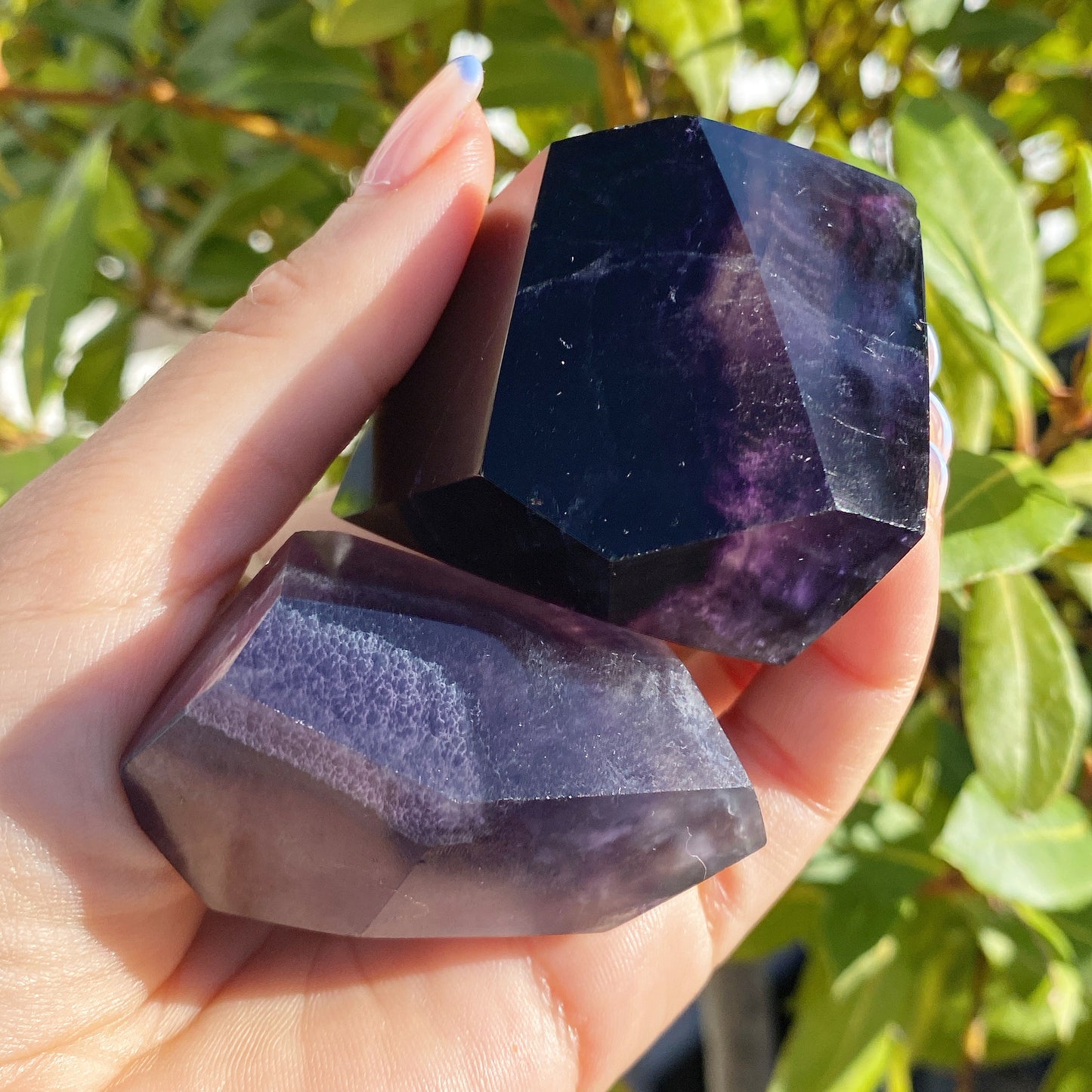 Polished Rainbow Fluorite Crystal
