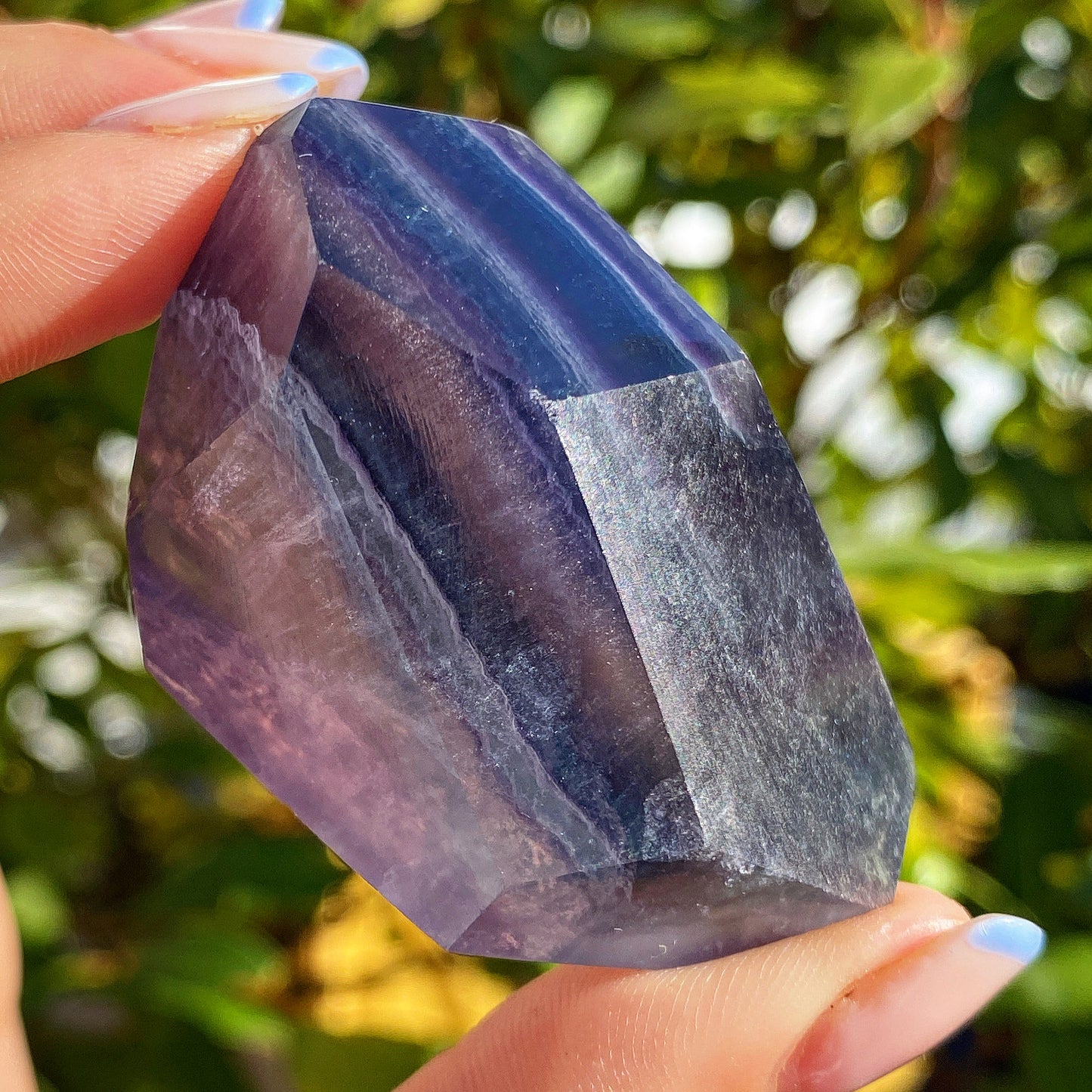 Polished Rainbow Fluorite Crystal