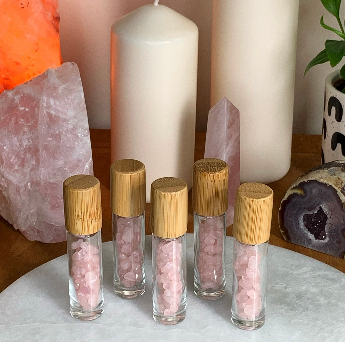 Rose Quartz Beauty Roller Bottle