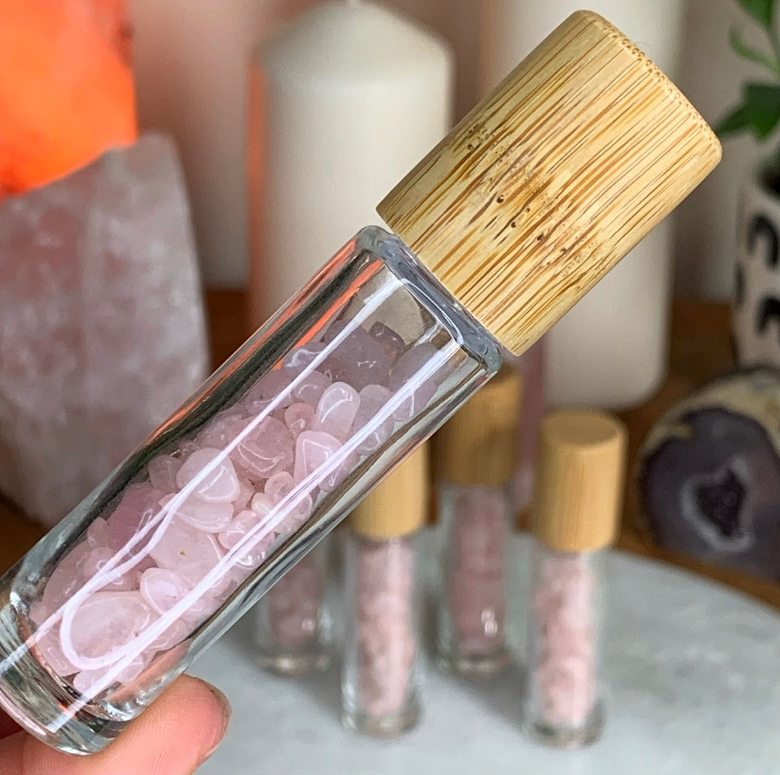 Rose Quartz Beauty Roller Bottle