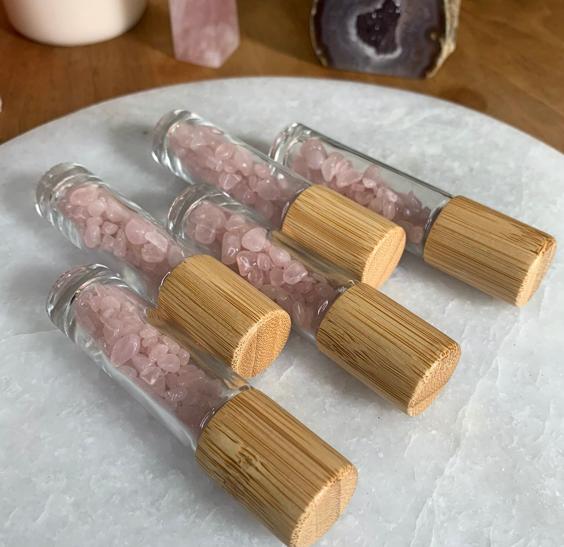 Rose Quartz Beauty Roller Bottle