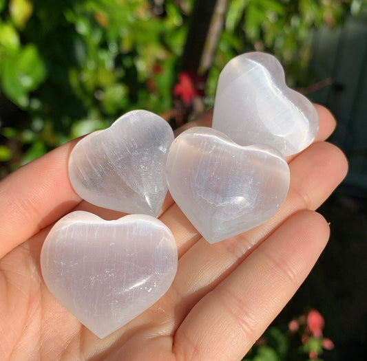 Mini Selenite Love Heart