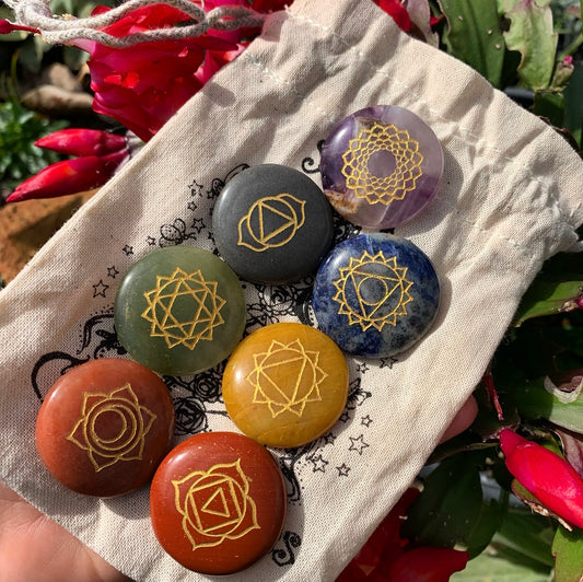 7 Chakra Palm Stone Set