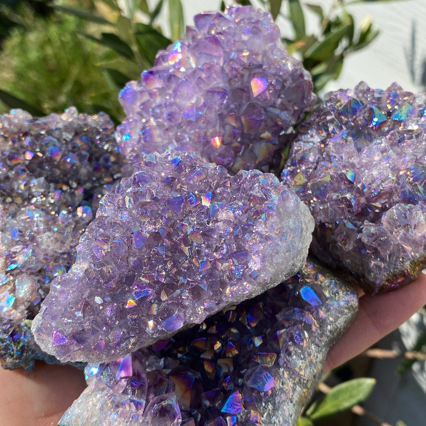 Aura Quartz Crystal Cluster