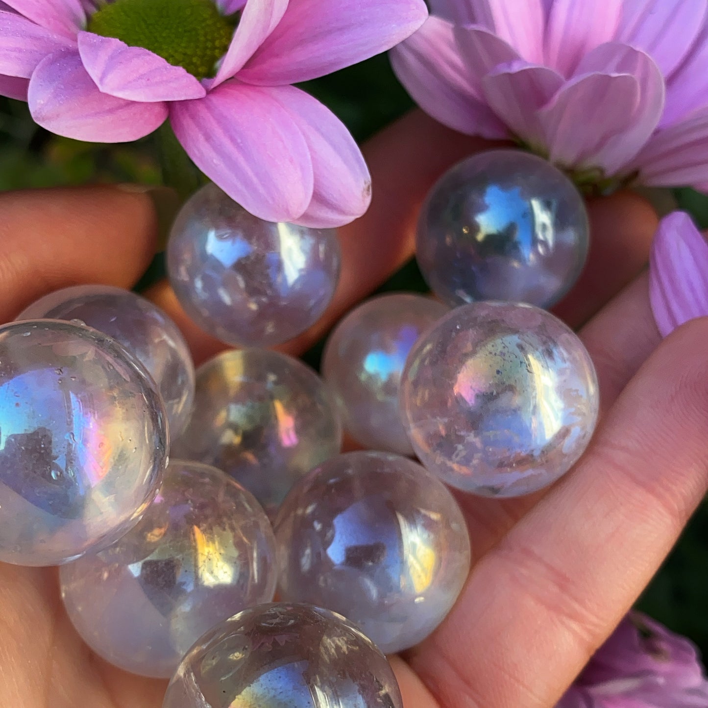 Aura Clear Quartz Sphere