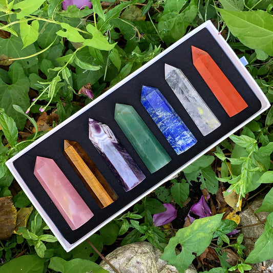 7 Chakra Crystal Point Set