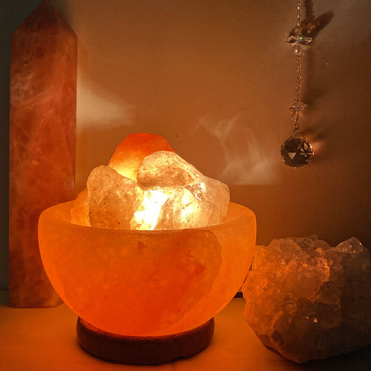 Large Himalayan Salt Fire Bowl Lamp
