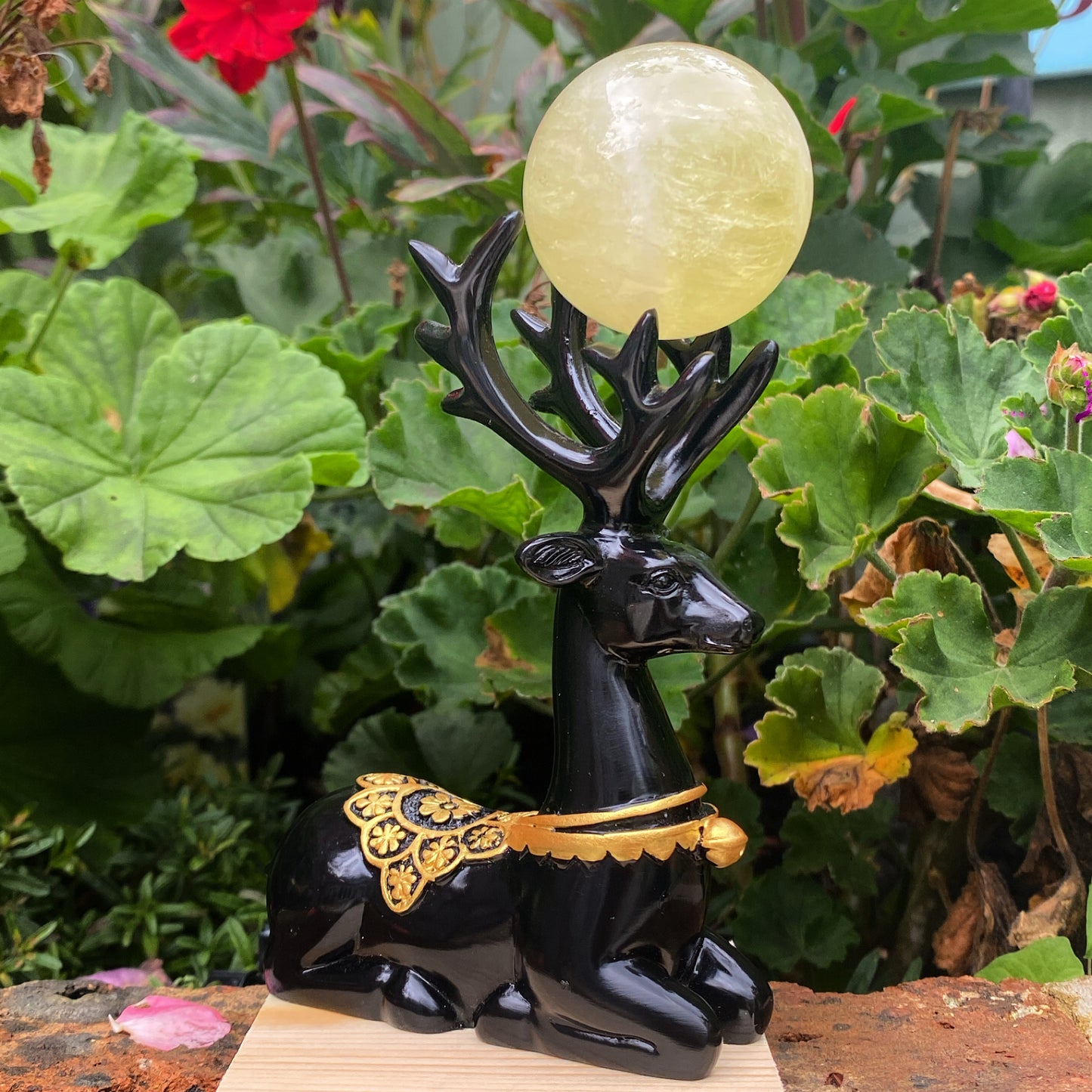Black Deer Crystal Sphere