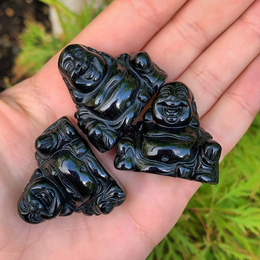 Obsidian Laughing Buddha
