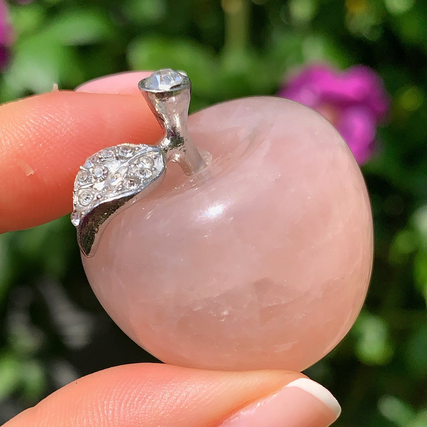 Rose Quartz Crystal Apple