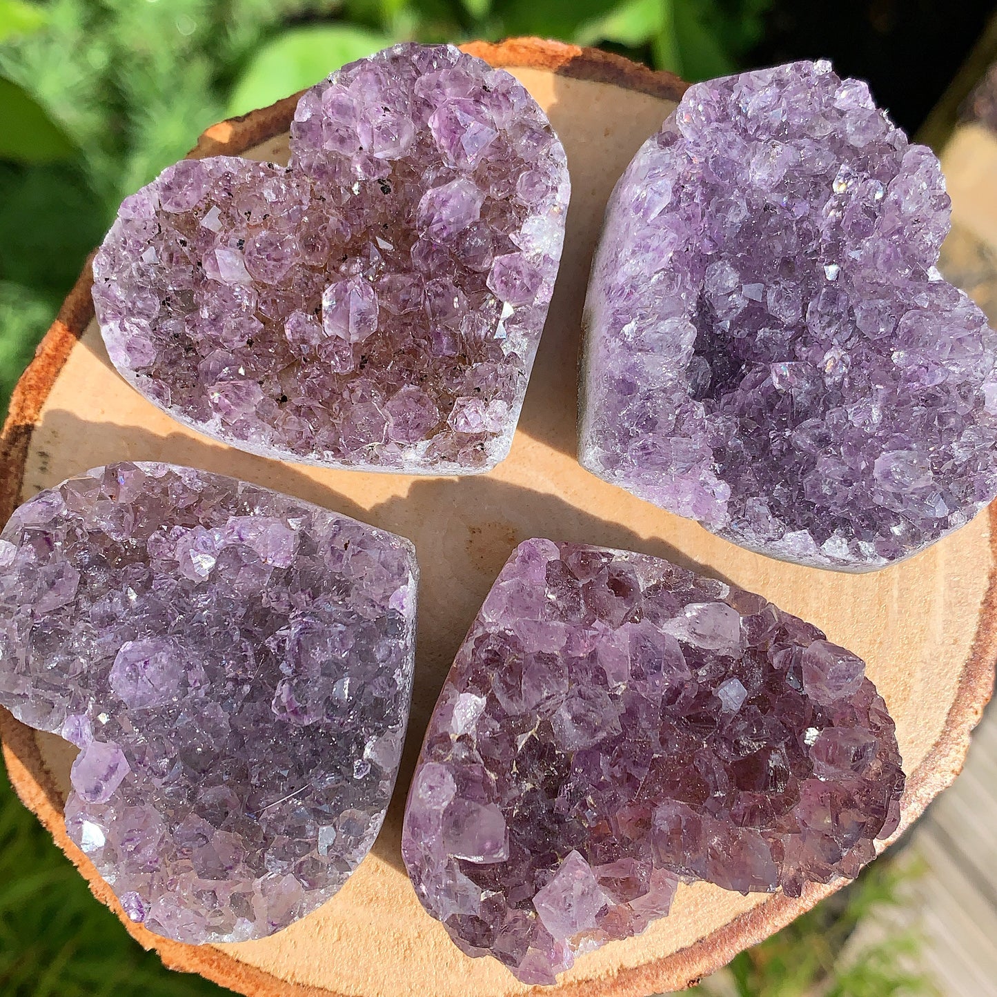 Mini Raw Amethyst Heart Cluster