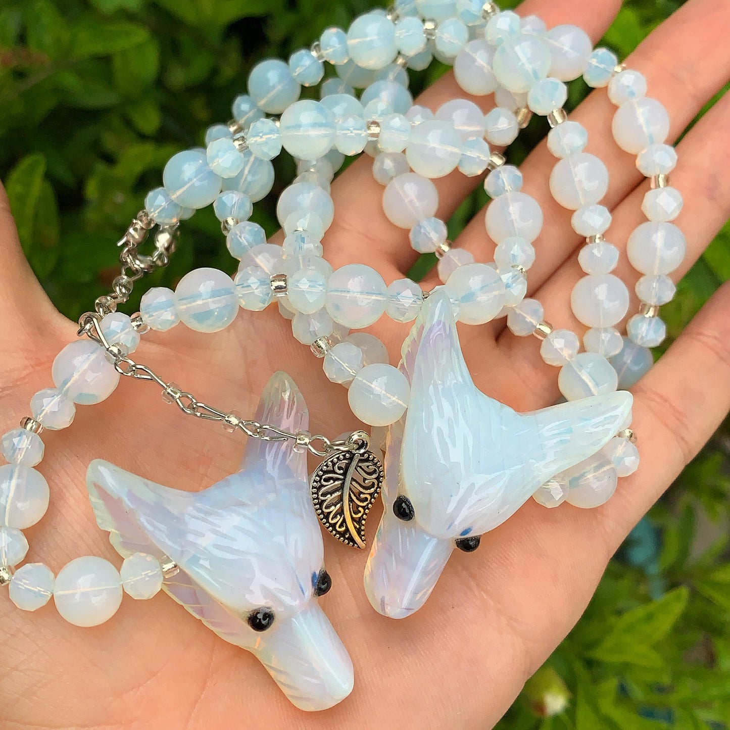 Opalite Wolf Necklace