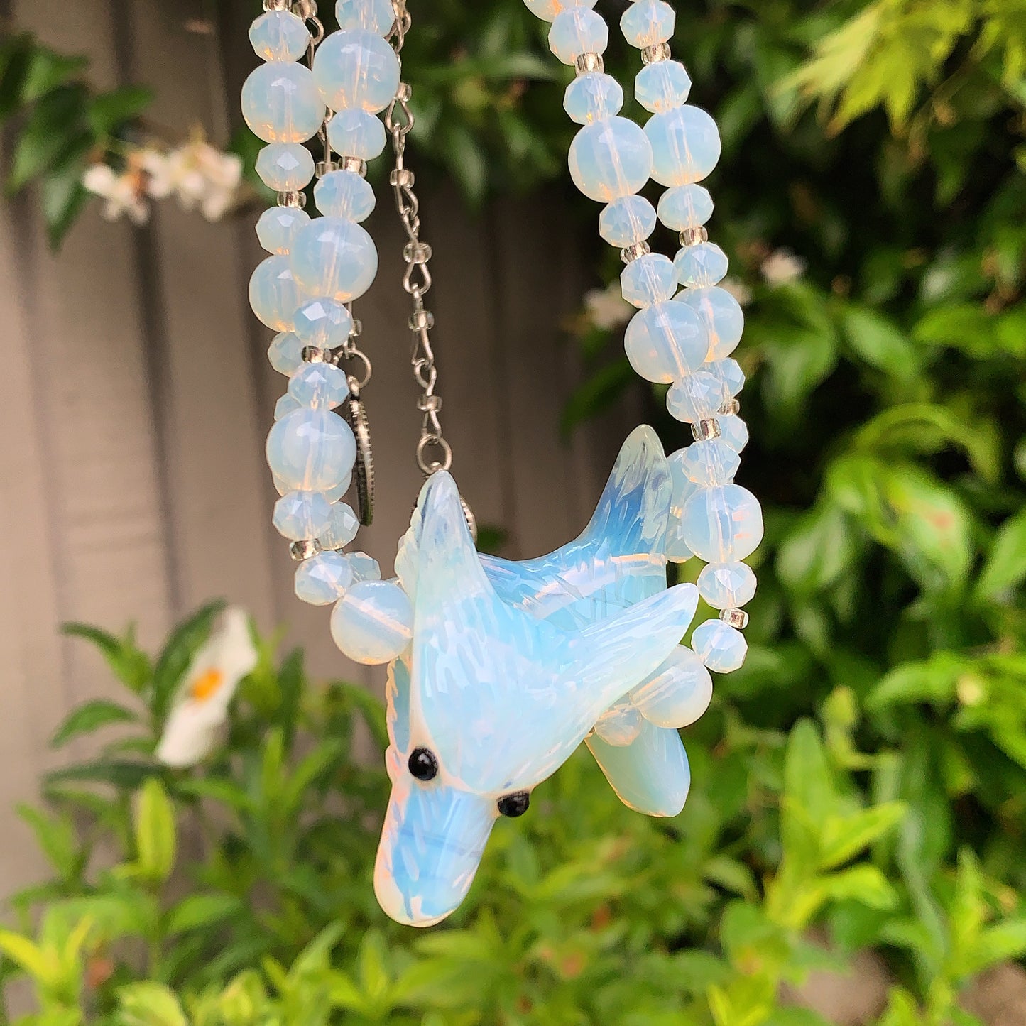 Opalite Wolf Necklace