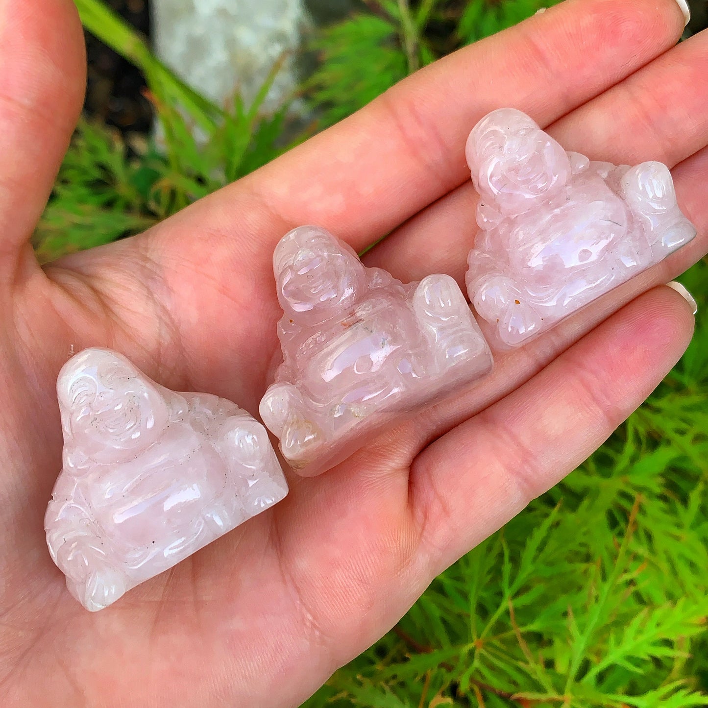 Rose Quartz Laughing Buddha