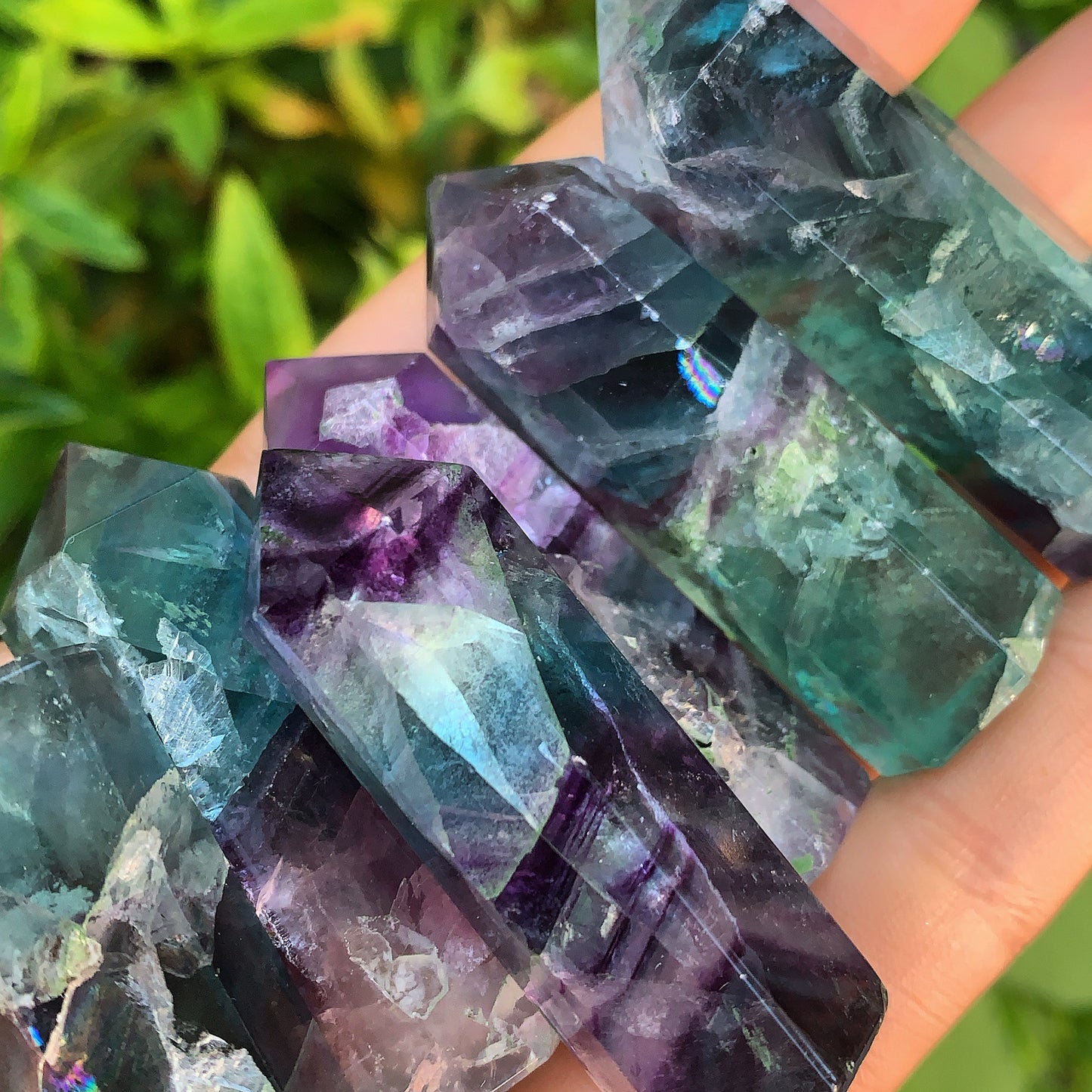 Mini Rainbow Fluorite Points