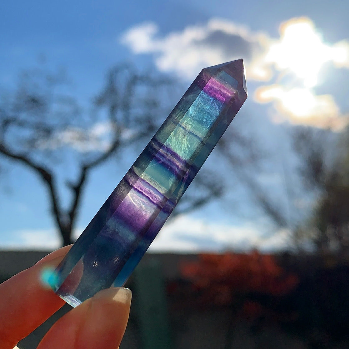 Rainbow Fluorite Crystal Points