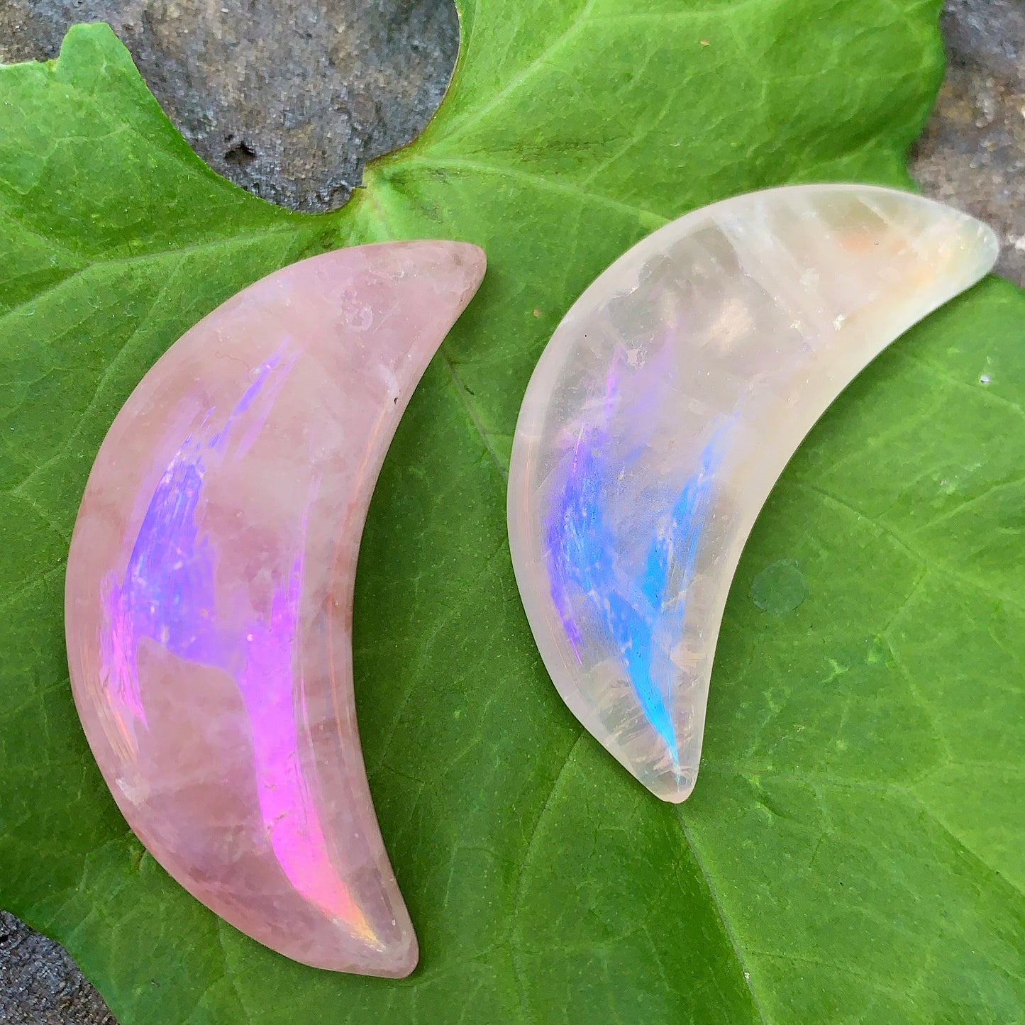 Aura Rose Quartz Moons