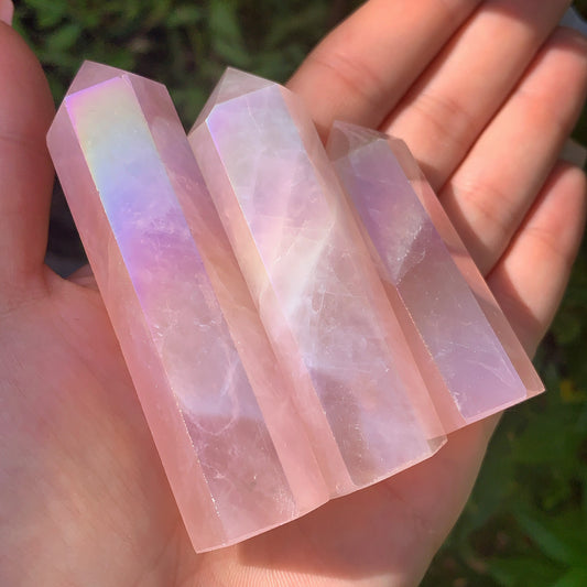 Aura Rose Quartz Point