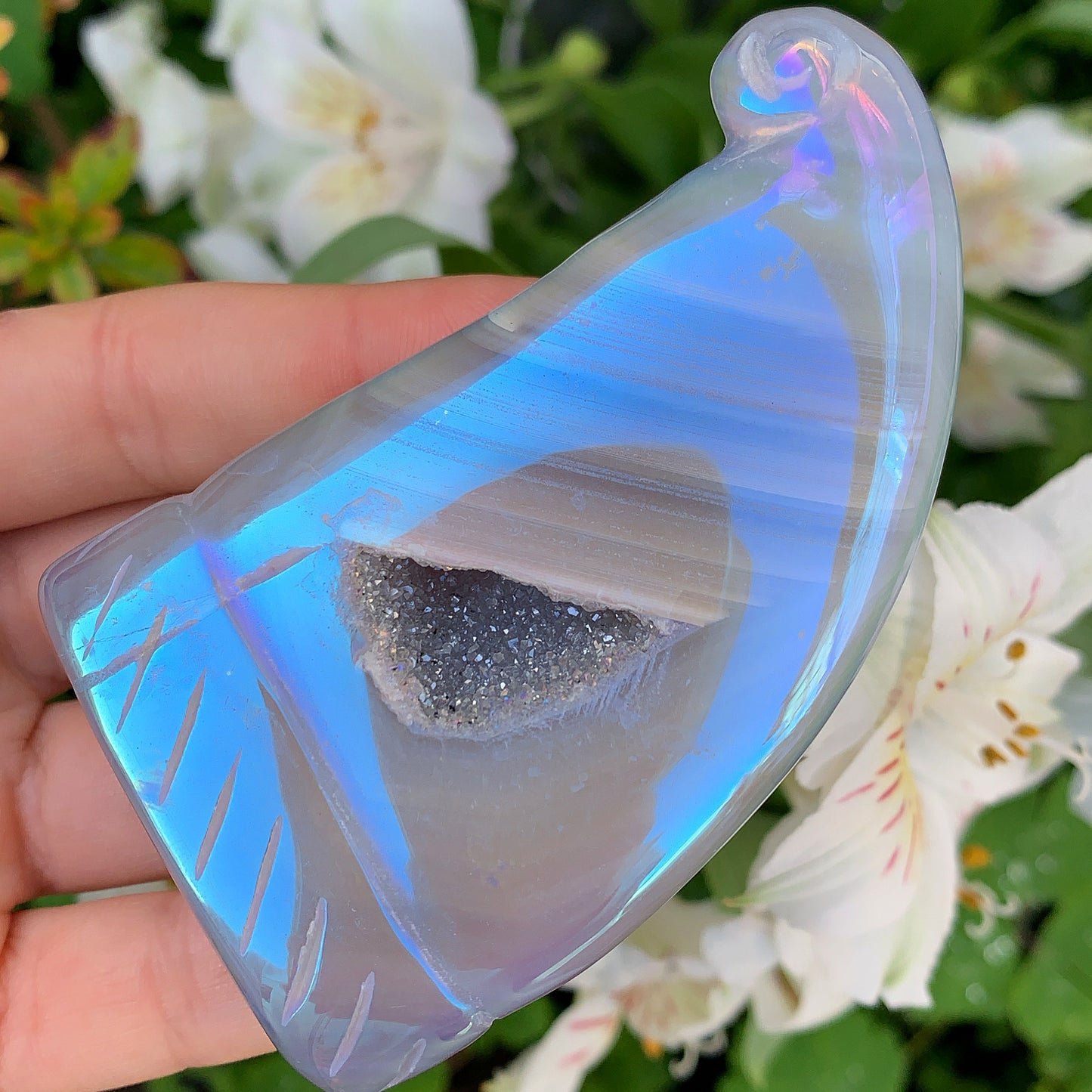 Angel Aura Druzy Agate Winter Hats