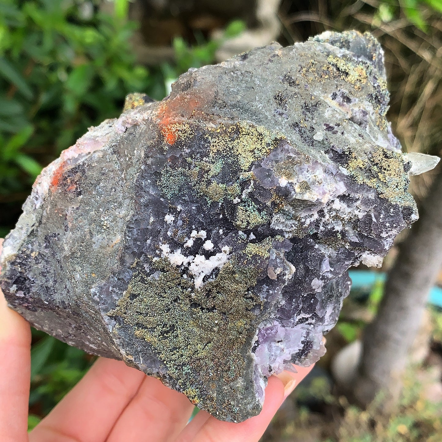 Fluorite x Rainbow Pyrite x Calcite - 590g