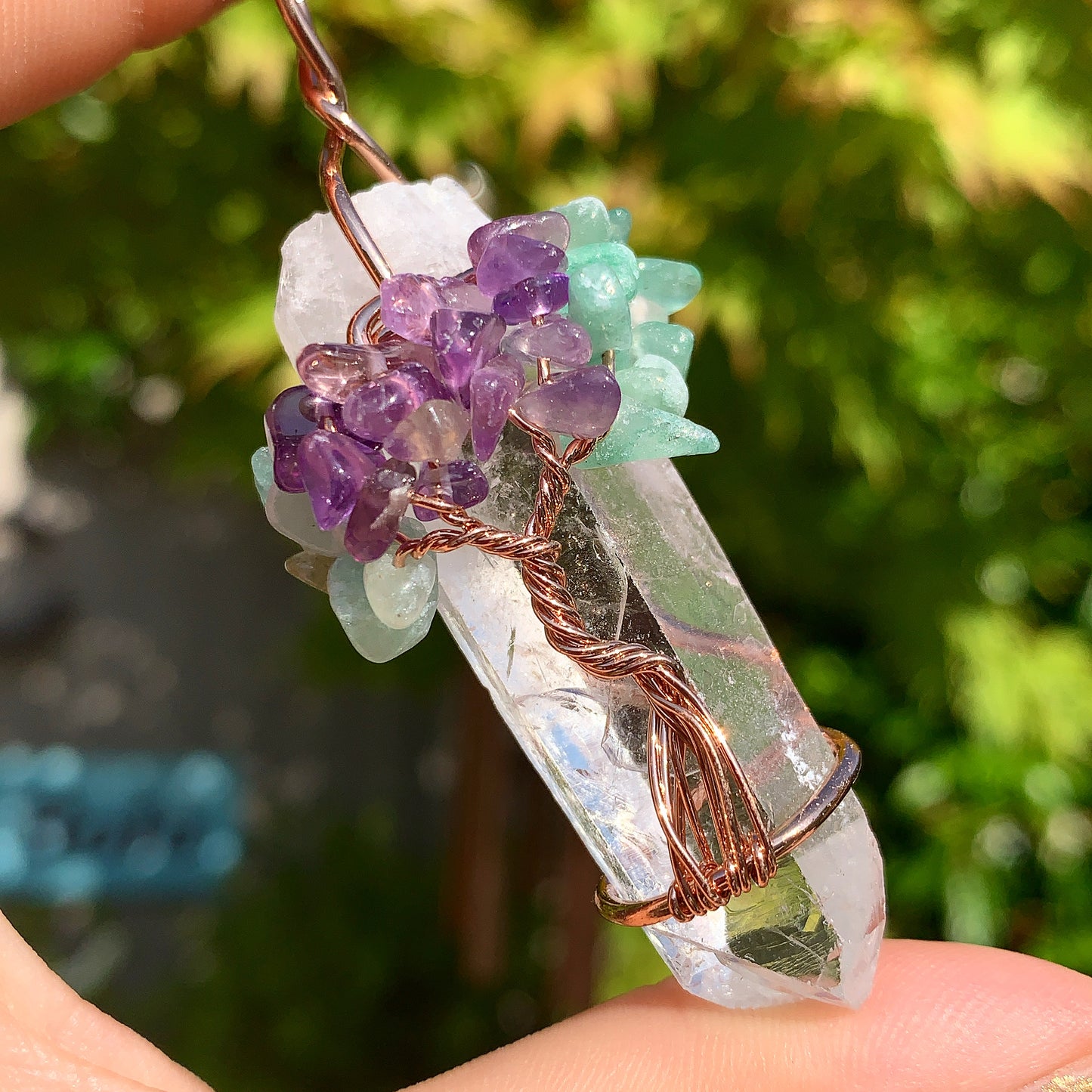 Clear Quartz Tree of Life Pendant