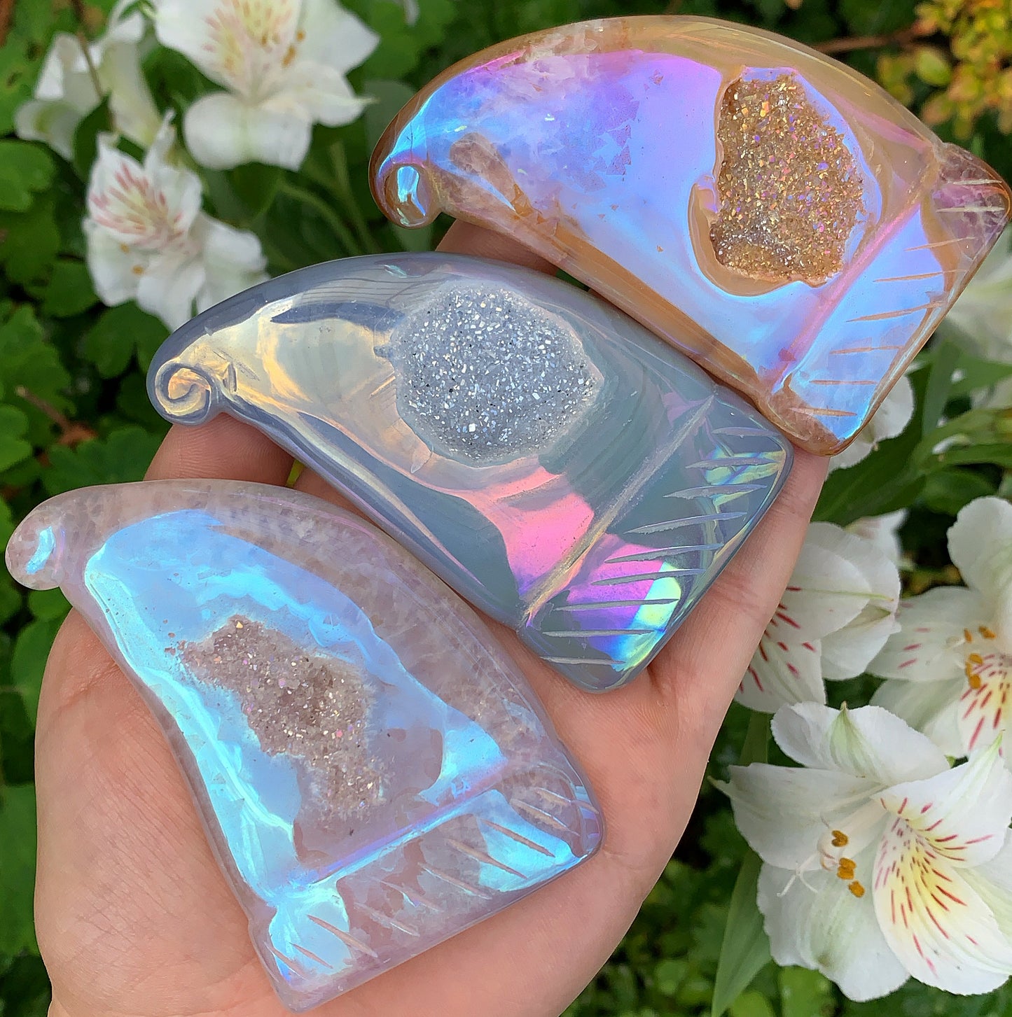 Angel Aura Druzy Agate Winter Hats