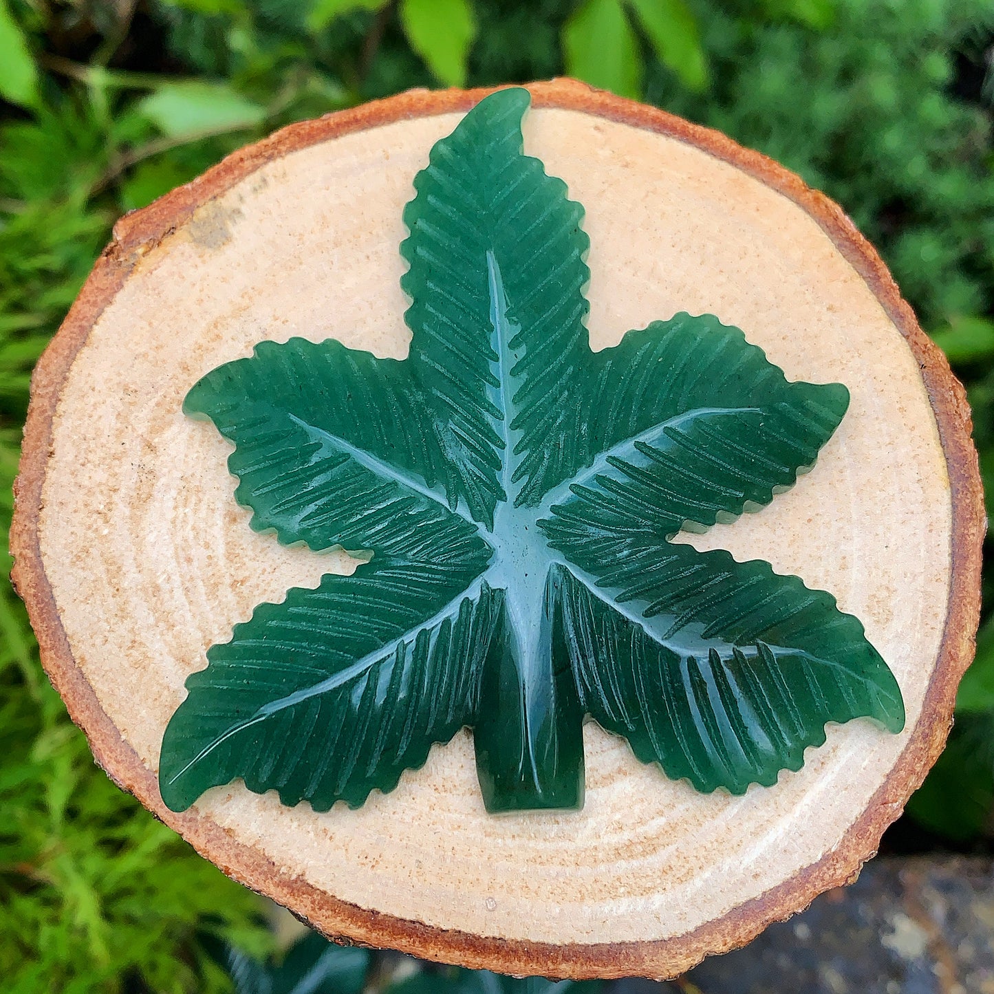 Green Aventurine Leaf