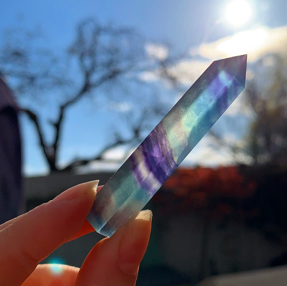Rainbow Fluorite Crystal Points