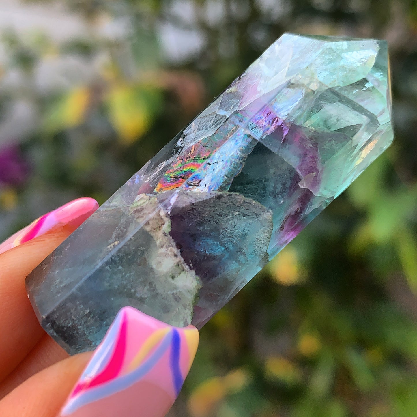 Mini Rainbow Fluorite Points