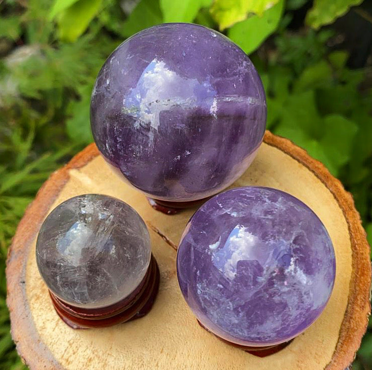 Amethyst Crystal Sphere with Pedestal