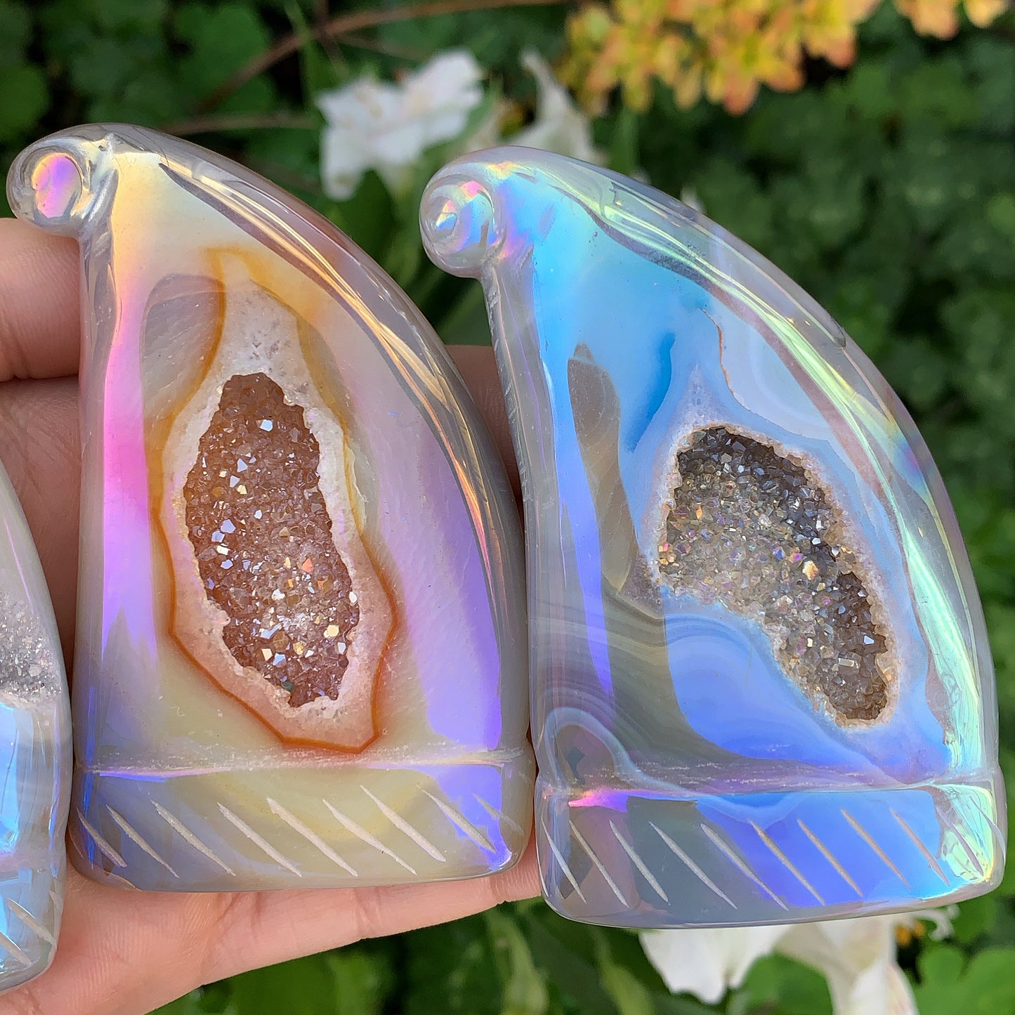 Angel Aura Druzy Agate Winter Hats