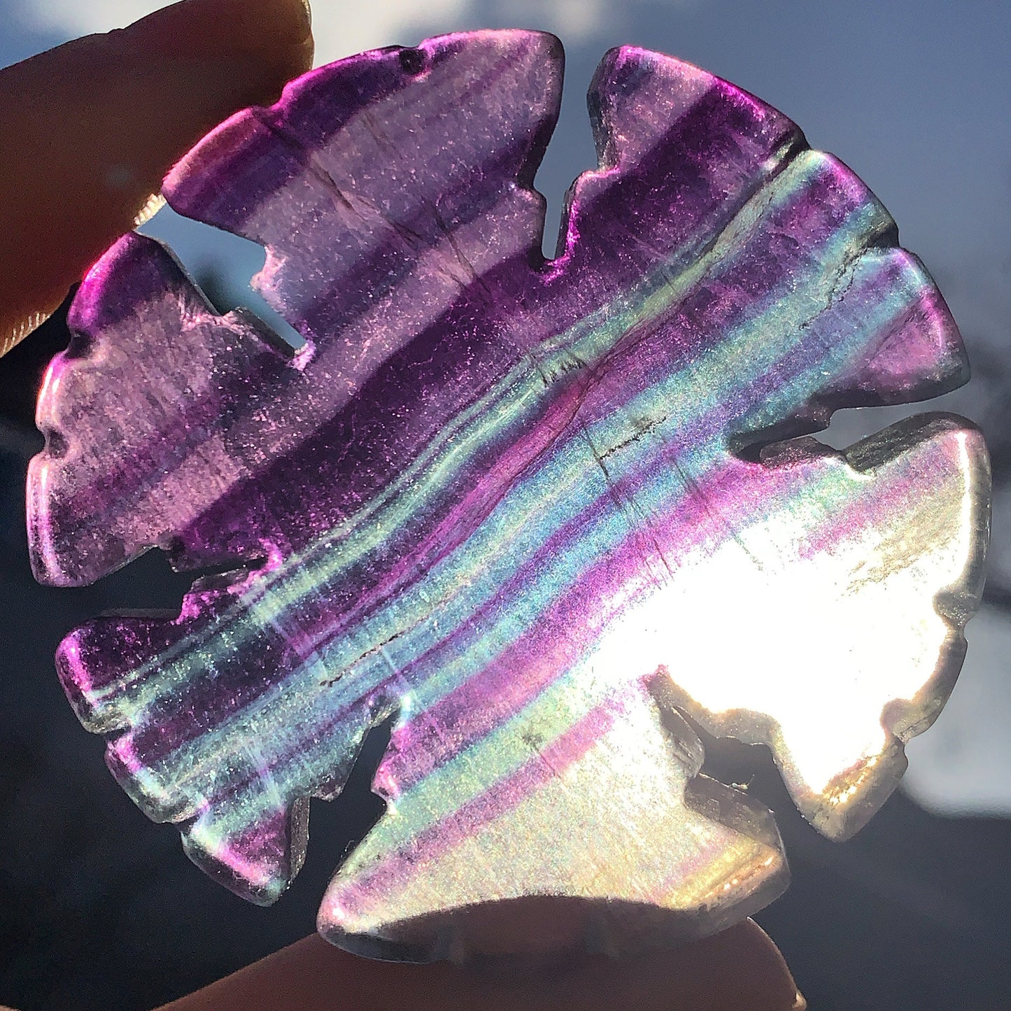 Rainbow Fluorite Snowflakes