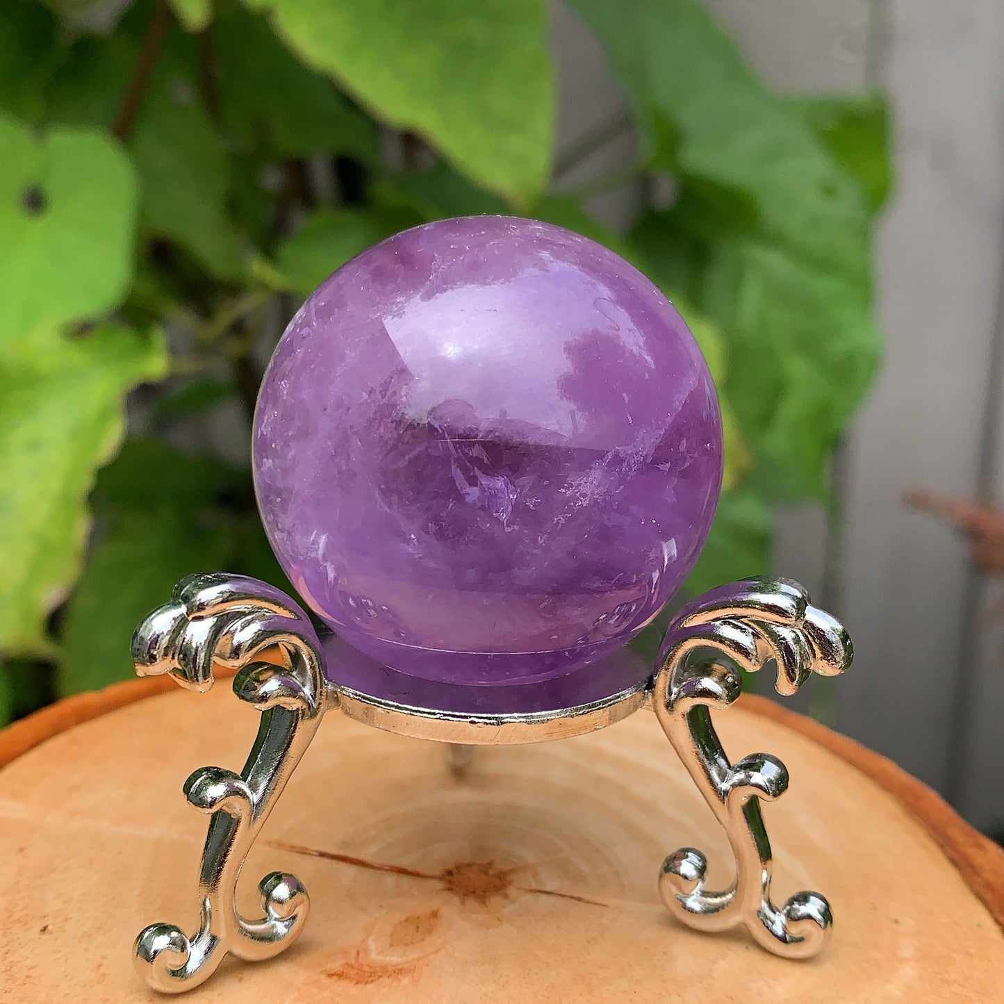 Amethyst Crystal Sphere with Pedestal