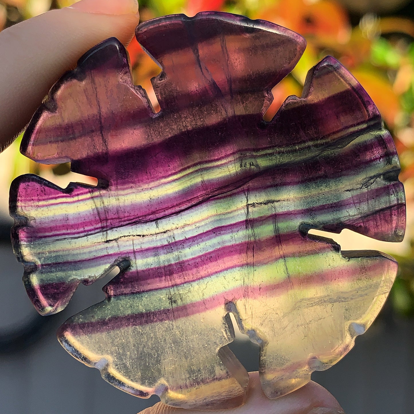 Rainbow Fluorite Snowflakes